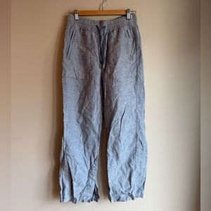 ATHLETA Cabo‎ Linen Wide Leg Pant Womens 2 Chambray Blue Drawstring